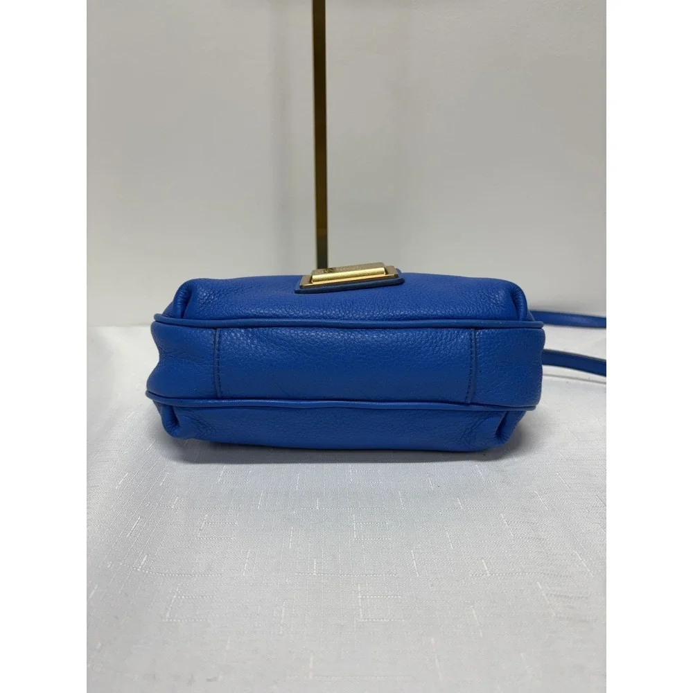 Marc By Marc Jacobs Pebbled Leather Crossbody Bag Women's Blue Adjustable Straps